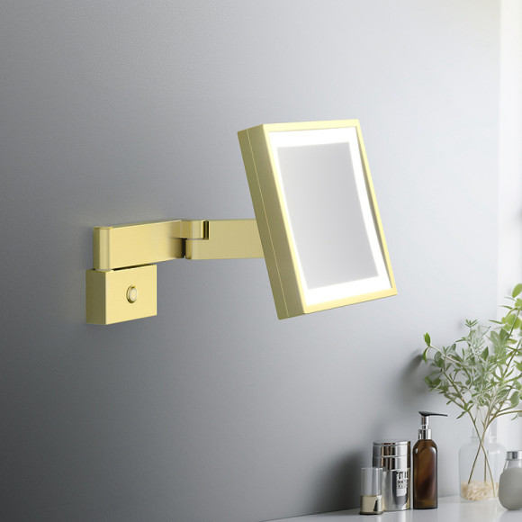 Косметическое зеркало Timo Selene 17074/17 с подсветкой Золото матовое Косметическое зеркало Timo Selene 17074/17 с подсветкой Золото матовое