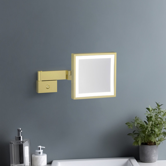 Косметическое зеркало Timo Selene 17074/17 с подсветкой Золото матовое Косметическое зеркало Timo Selene 17074/17 с подсветкой Золото матовое