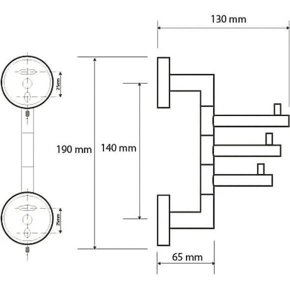 Тройной крючок Bemeta Neo 104206075 поворотный Нержавеющая сталь Тройной крючок Bemeta Neo 104206075 поворотный Нержавеющая сталь