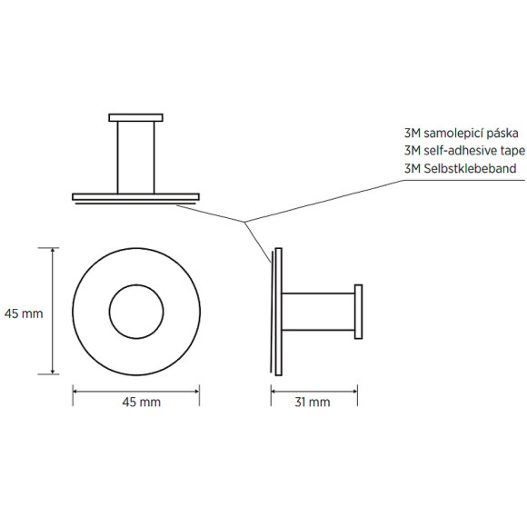 Крючок Bemeta Easy 163106360 Черный матовый