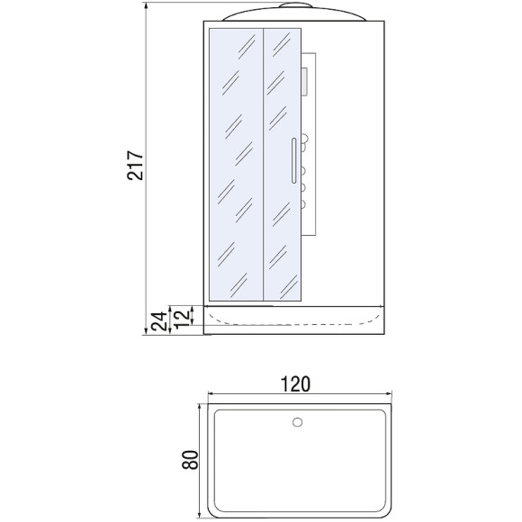Душевая кабина River Vitim 120x80 МТ 10000003219 с поддоном Душевая кабина River Vitim 120x80 МТ 10000003219 с поддоном
