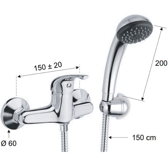 Смеситель для душа Remer Серия 35 F39 Хром Смеситель для душа Remer Серия 35 F39 Хром