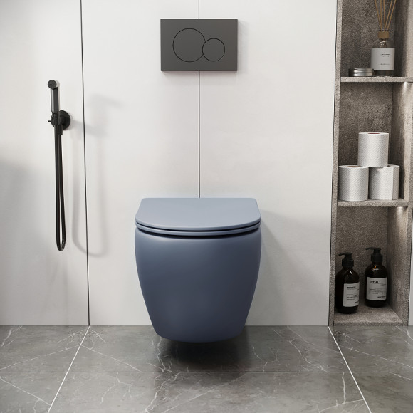 Унитаз Grossman Color GR-4411BSMS-21 подвесной Голубой матовый с сиденьем Микролифт