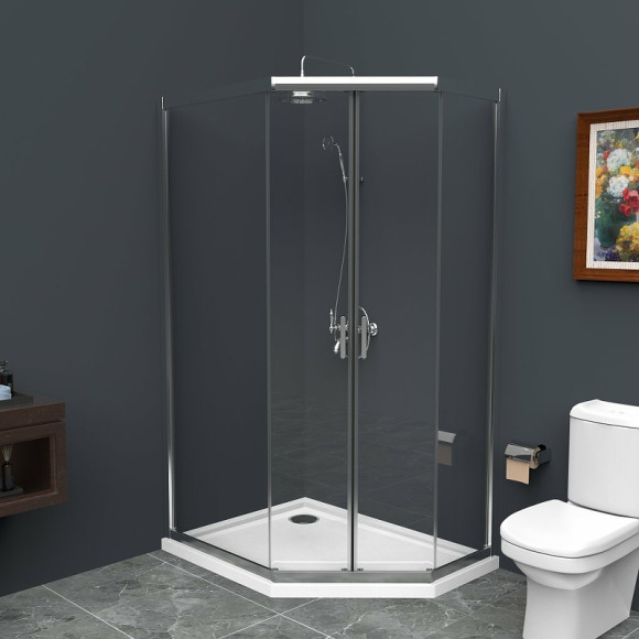 Душевой уголок BelBagno Uno 100х80 UNO-195-PH-2-100/80-C-Cr профиль Хром стекло прозрачное Душевой уголок BelBagno Uno 100х80 UNO-195-PH-2-100/80-C-Cr профиль Хром стекло прозрачное
