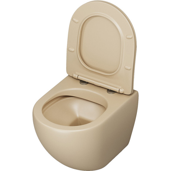Унитаз Grossman GR-4455BEMS подвесной Бежевый матовый с сиденьем Микролифт Унитаз Grossman GR-4455BEMS подвесной Бежевый матовый с сиденьем Микролифт