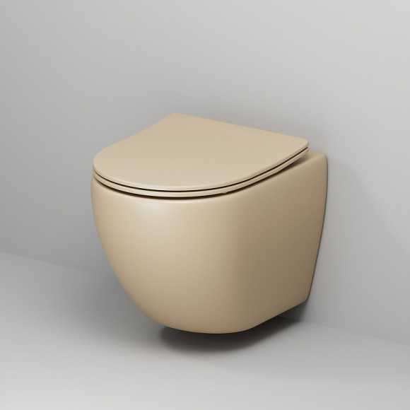 Унитаз Grossman GR-4455BEMS подвесной Бежевый матовый с сиденьем Микролифт Унитаз Grossman GR-4455BEMS подвесной Бежевый матовый с сиденьем Микролифт