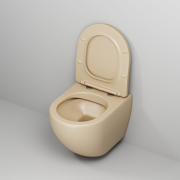 Унитаз Grossman GR-4455BEMS подвесной Бежевый матовый с сиденьем Микролифт Унитаз Grossman GR-4455BEMS подвесной Бежевый матовый с сиденьем Микролифт