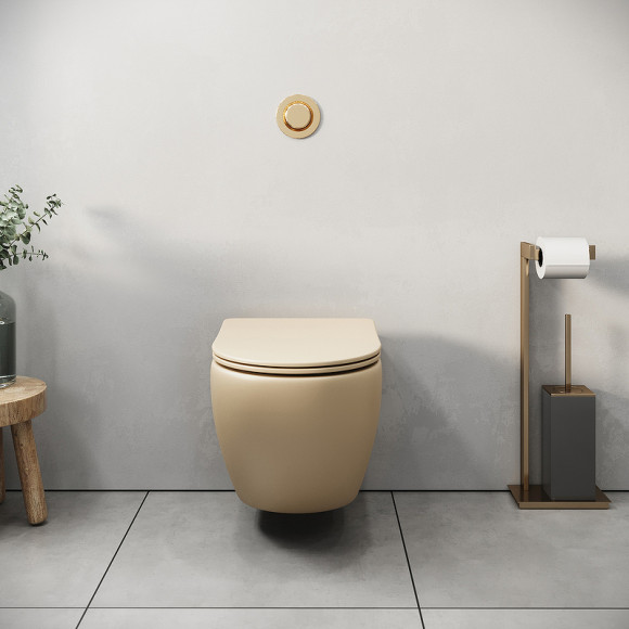 Унитаз Grossman GR-4455BEMS подвесной Бежевый матовый с сиденьем Микролифт Унитаз Grossman GR-4455BEMS подвесной Бежевый матовый с сиденьем Микролифт