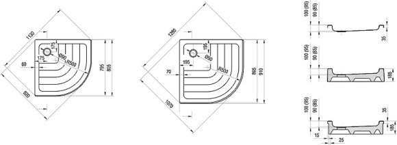 Акриловый поддон для душа Ravak Kaskada/Ronda LA 90х90 A217001220 Белый Акриловый поддон для душа Ravak Kaskada/Ronda LA 90х90 A217001220 Белый