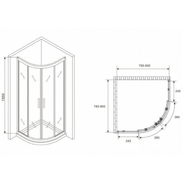 Душевой уголок Abber Schwarzer Diamant 80x80 AG01080 профиль Хром стекло прозрачное Душевой уголок Abber Schwarzer Diamant 80x80 AG01080 профиль Хром стекло прозрачное