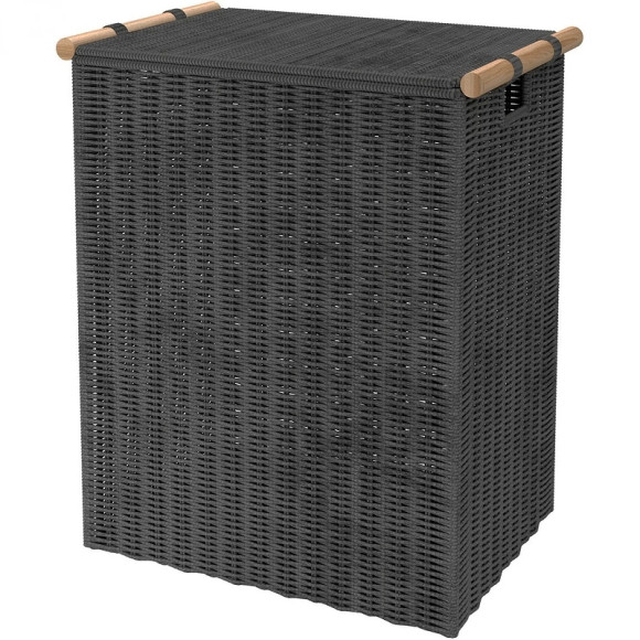 Корзина для белья WasserKRAFT Gollach WB-330-L с крышкой Серая