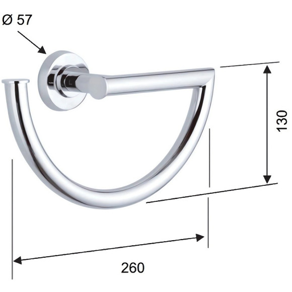 Кольцо для полотенец Remer Arte AR44CR Хром Кольцо для полотенец Remer Arte AR44CR Хром
