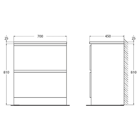 Тумба под раковину BelBagno 70 ALBANO-700-2C-PIA-BL Bianco Lucido