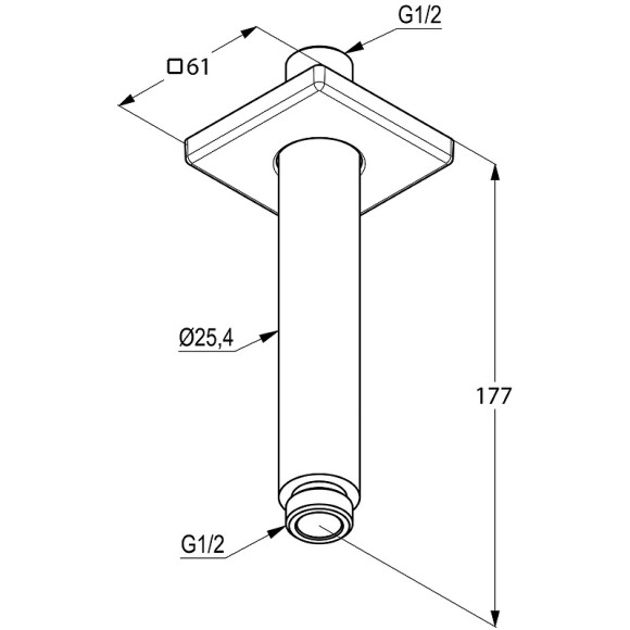 Кронштейн для верхнего душа Kludi A-Qa 6653591-00 Белый Хром