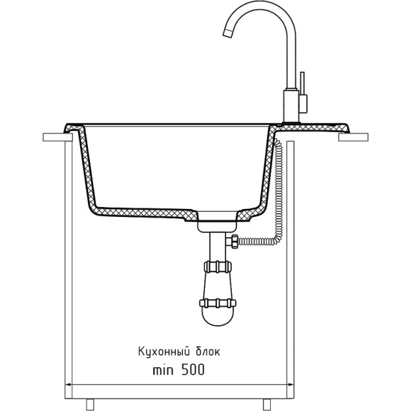 Кухонная мойка GranFest Quarz GF-Z58 Темно-серая Кухонная мойка GranFest Quarz GF-Z58 Темно-серая