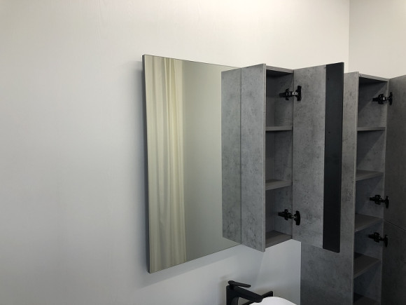 Зеркало со шкафом Comforty Эдинбург 75 00004149063 Бетон светлый Зеркало со шкафом Comforty Эдинбург 75 00004149063 Бетон светлый