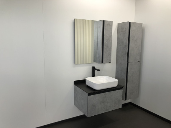 Зеркало со шкафом Comforty Эдинбург 75 00004149063 Бетон светлый Зеркало со шкафом Comforty Эдинбург 75 00004149063 Бетон светлый