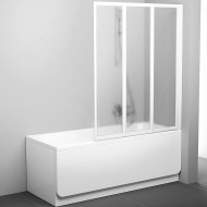 Шторка на ванну Ravak Behappy VS3 130 795V0100ZG профиль Белый стекло Grape