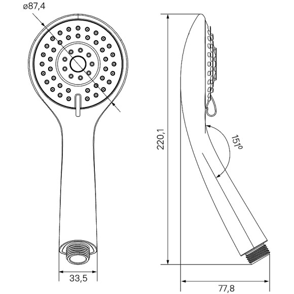 Ручной душ Milardo Hand Shower 3F 3803F87M18 Хром Ручной душ Milardo Hand Shower 3F 3803F87M18 Хром