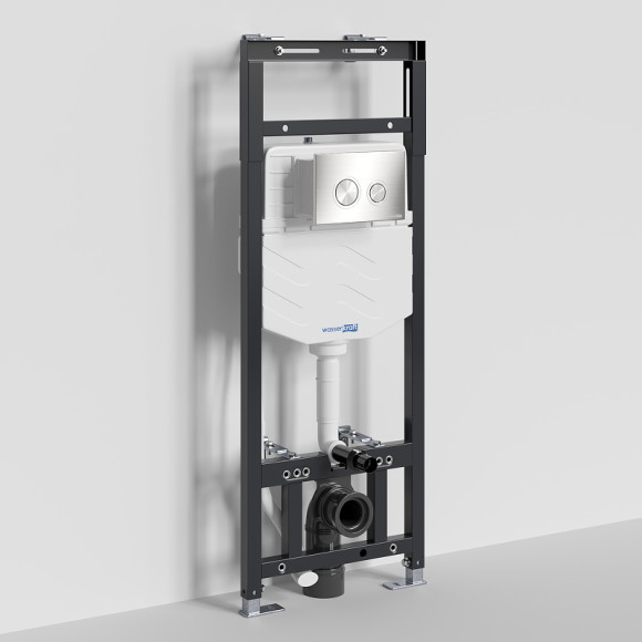 Инсталляция WasserKRAFT Alme 15TLT.010.ME.BN01 для унитаза с клавишей смыва Никель Инсталляция WasserKRAFT Alme 15TLT.010.ME.BN01 для унитаза с клавишей смыва Никель