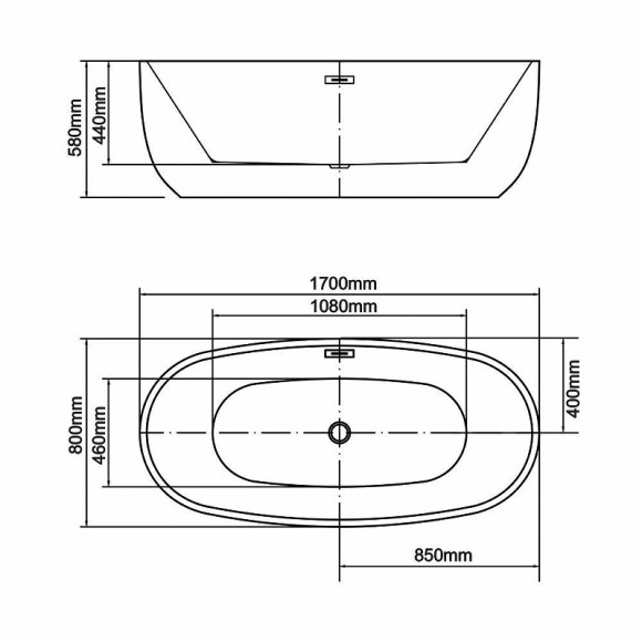 Акриловая ванна Swedbe Vita 170x80 8815 без гидромассажа Акриловая ванна Swedbe Vita 170x80 8815 без гидромассажа