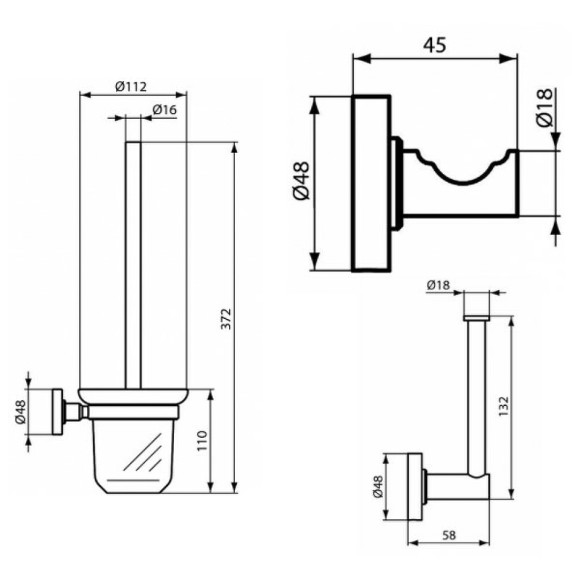 Набор аксессуаров для ванной Ideal Standard IOM A9246XG Черный шелк Набор аксессуаров для ванной Ideal Standard IOM A9246XG Черный шелк
