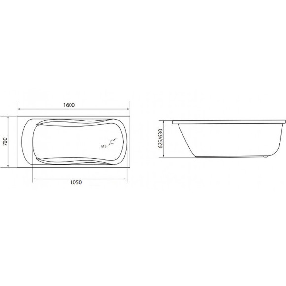 Акриловая ванна 1MarKa Classic 160х70 01кл1670 А без гидромассажа