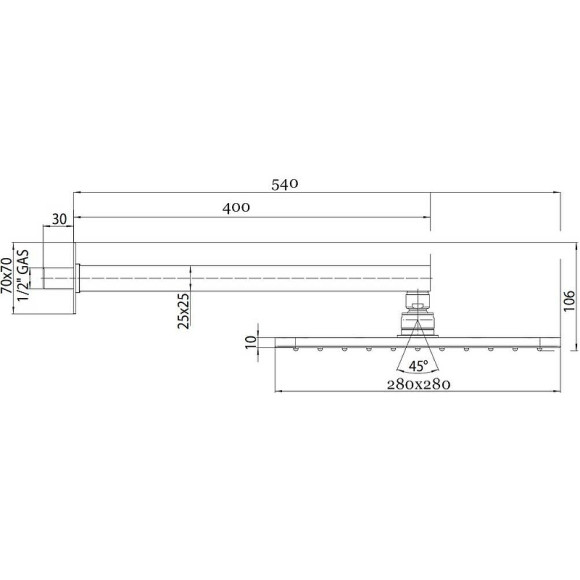 Верхний душ Bossini Cosmo H69598I.073 Черный матовый Верхний душ Bossini Cosmo H69598I.073 Черный матовый