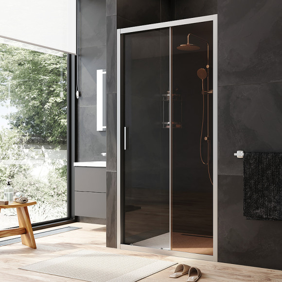 Душевая дверь AM.PM Gem Solo 100 W90G-100-1-195MBr профиль Хром матовый стекло бронзовое-прозрачное Душевая дверь AM.PM Gem Solo 100 W90G-100-1-195MBr профиль Хром матовый стекло бронзовое-прозрачное