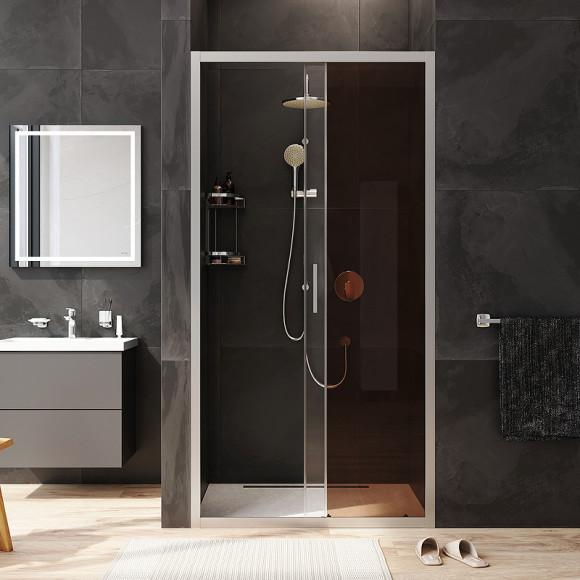 Душевая дверь AM.PM Gem Solo 100 W90G-100-1-195MBr профиль Хром матовый стекло бронзовое-прозрачное Душевая дверь AM.PM Gem Solo 100 W90G-100-1-195MBr профиль Хром матовый стекло бронзовое-прозрачное