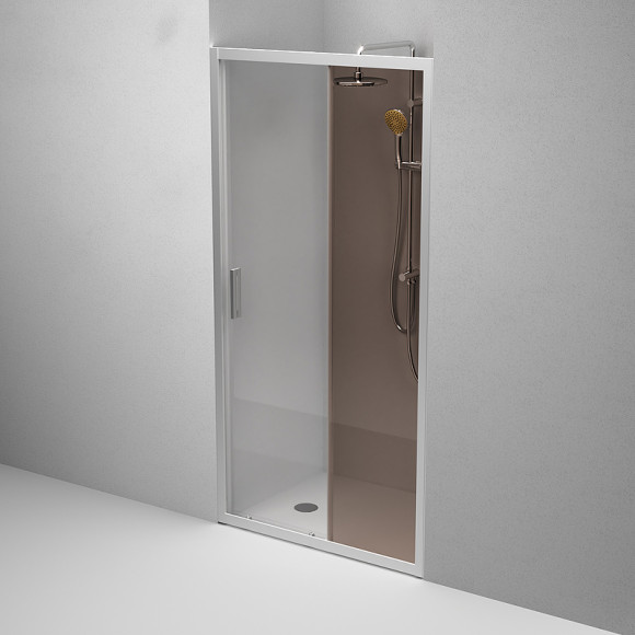 Душевая дверь AM.PM Gem Solo 100 W90G-100-1-195MBr профиль Хром матовый стекло бронзовое-прозрачное Душевая дверь AM.PM Gem Solo 100 W90G-100-1-195MBr профиль Хром матовый стекло бронзовое-прозрачное