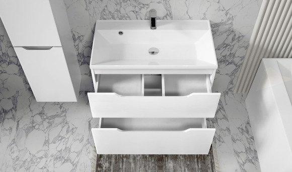 Тумба под раковину Raval Wector 80 Wct.01.80/P/W/MD подвесная Белая