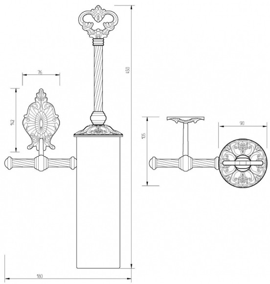 Ершик для унитаза Migliore Elisabetta 16997 Бронза