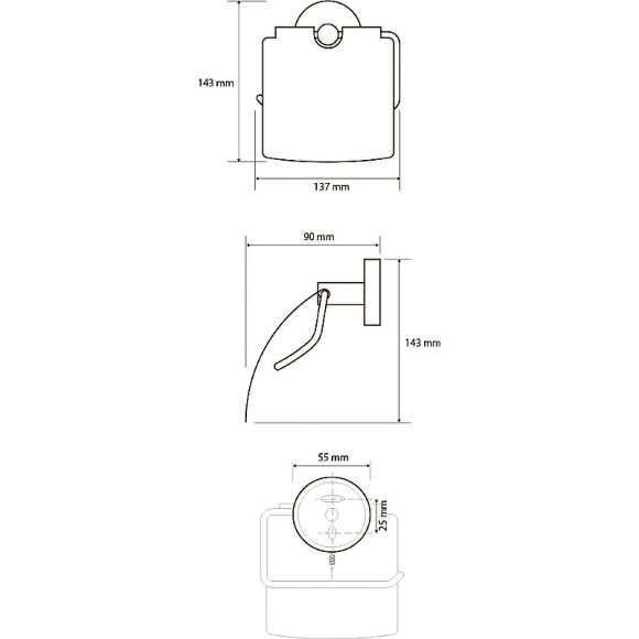 Держатель туалетной бумаги Bemeta Neo 104112015 с крышкой Нержавеющая сталь