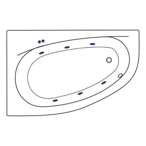 Акриловая ванна Excellent Kameleon 170x110 L WAEX.KML17.SOFT.BR с гидромассажем