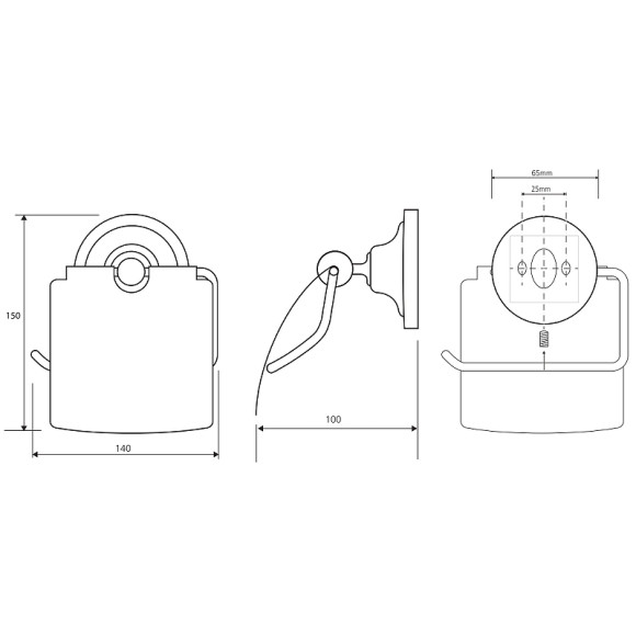 Держатель туалетной бумаги Bemeta Retro chrom 144312012 с крышкой Хром