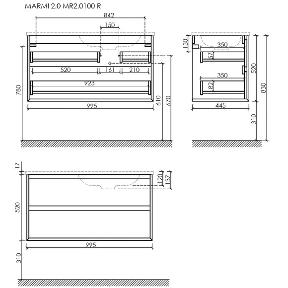 Тумба под раковину Sancos Marmi 2.0 100 R MR2.0100REG подвесная Дуб галифакс натуральный Тумба под раковину Sancos Marmi 2.0 100 R MR2.0100REG подвесная Дуб галифакс натуральный