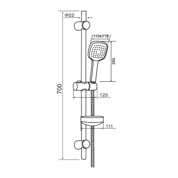 Душевой гарнитур Orange O-Shower OS704b Черный матовый Душевой гарнитур Orange O-Shower OS704b Черный матовый