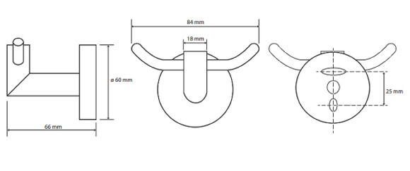 Двойной крючок Bemeta Omega 104206032 Хром