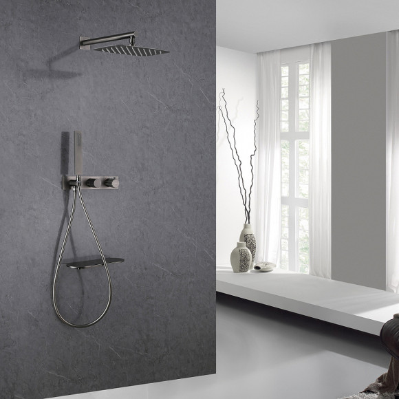 Душевая система Abber Rund AF8750NG с термостатом Никель Душевая система Abber Rund AF8750NG с термостатом Никель