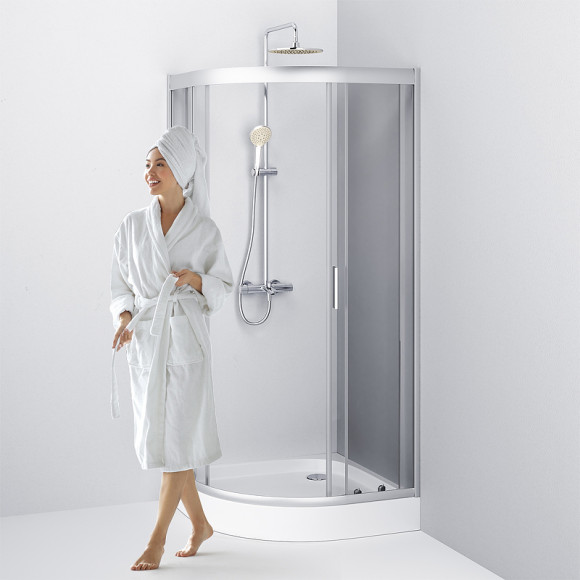 Душевой уголок AM.PM Gem W90G-401-090WT Профиль матовый хром, стекло прозрачное Душевой уголок AM.PM Gem W90G-401-090WT Профиль матовый хром, стекло прозрачное