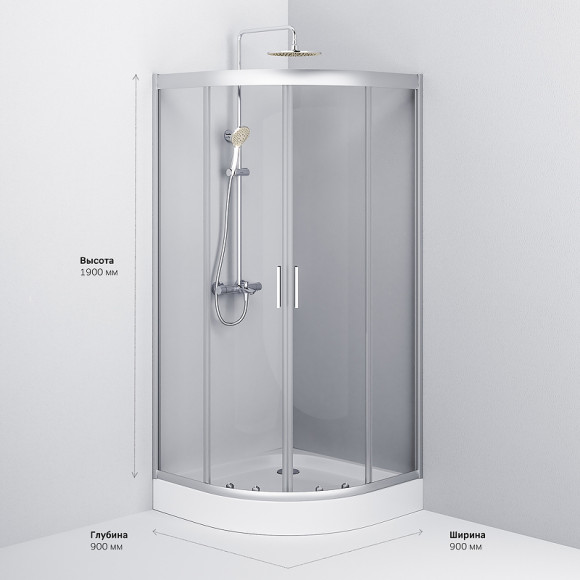 Душевой уголок AM.PM Gem W90G-401-090WT Профиль матовый хром, стекло прозрачное Душевой уголок AM.PM Gem W90G-401-090WT Профиль матовый хром, стекло прозрачное