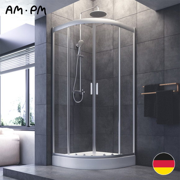 Душевой уголок AM.PM Gem W90G-401-090WT Профиль матовый хром, стекло прозрачное Душевой уголок AM.PM Gem W90G-401-090WT Профиль матовый хром, стекло прозрачное
