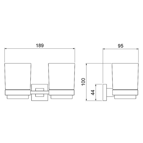 Стакан для зубных щеток Timo Selene 17034/17 двойной Золото матовое