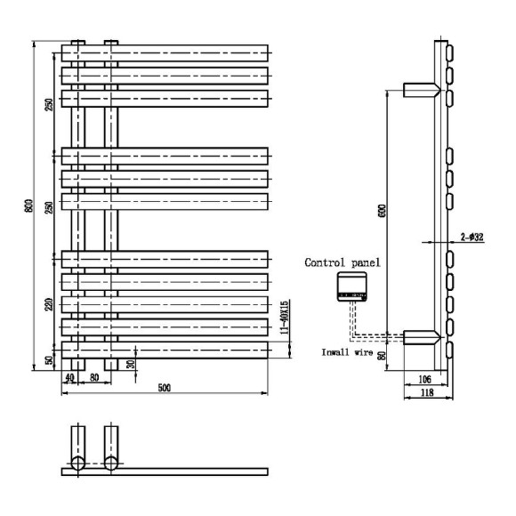 Электрический полотенцесушитель Boheme Venturo 723-MW Белый Электрический полотенцесушитель Boheme Venturo 723-MW Белый