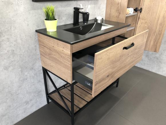 Тумба с раковиной Comforty Бредфорд 90 00004148003 Дуб темный