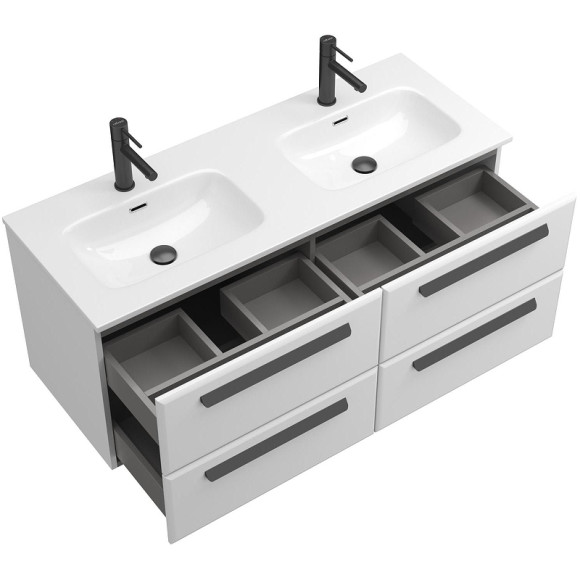 Тумба под раковину Cezares Eco-Cer-N 120 ECO-CER-N-1200-4C-SO-2-BL подвесная Bianco Lucido без ручек