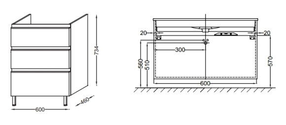 Тумба под раковину Jacob Delafon Vox 60 EB2050-RA-E16 подвесная Ореховое дерево