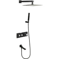 Душевая система ALMAes Olef TVZ-0898 с термостатом Черная матовая