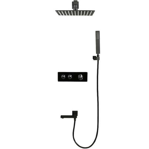 Душевая система ALMAes Olef TVZ-0898 с термостатом Черная матовая Душевая система ALMAes Olef TVZ-0898 с термостатом Черная матовая